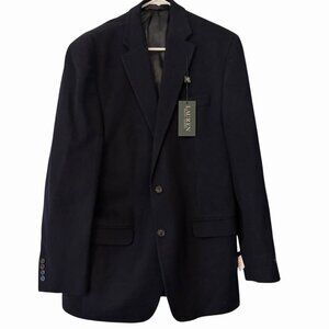 Lauren Ralph Lauren Men's Navy Blue Cashmere Wool Blazer Jacket Size 40 Long